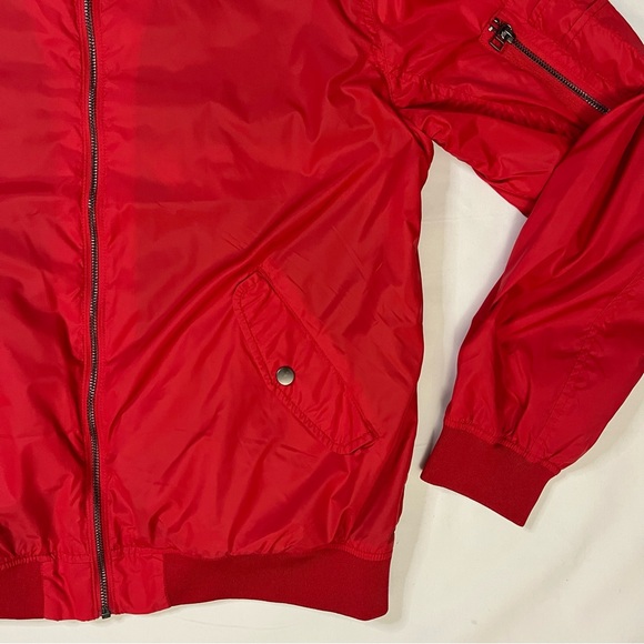 Men’s Red H&M Bomber Jacket Size Large - Picture 5 of 16